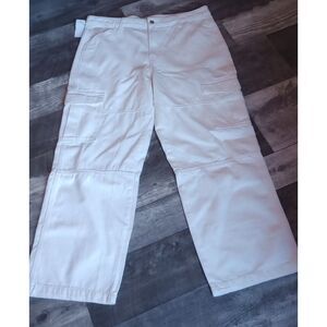 Divided, H&M Women's Size 14 White Wide Leg Cargo Pants - NWT